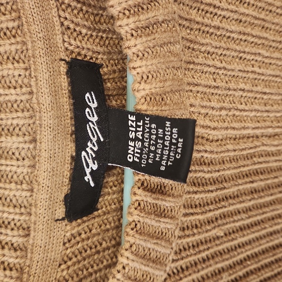 DONATION SALE, BOGO FREE Angee tan ribbed poncho - Picture 2 of 2